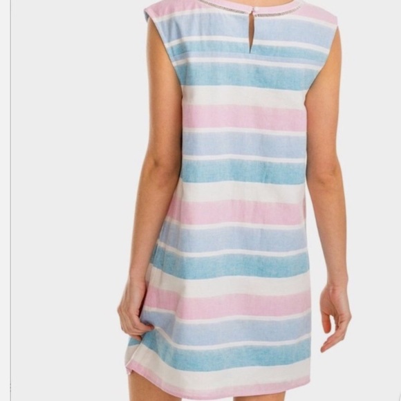 NWT Southern Tide Cora Linen Cotton Striped Mini Shift Summer Dress Size 2 - Picture 2 of 8